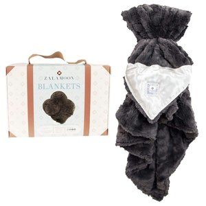 ZALAMOON Plush Strollet Blanket with Satin Trim